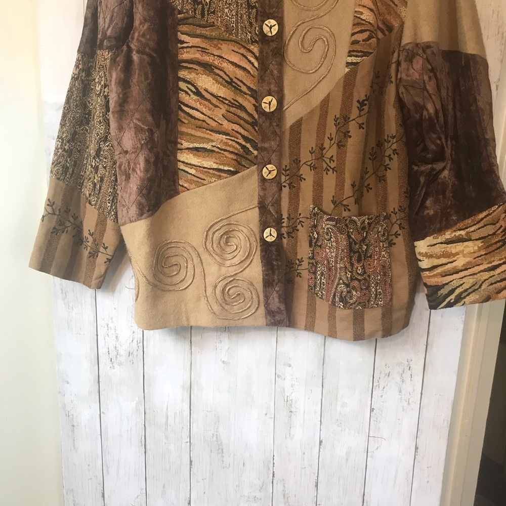 Vtg Indigo Moon Patchwork Boho Jacket - image 5